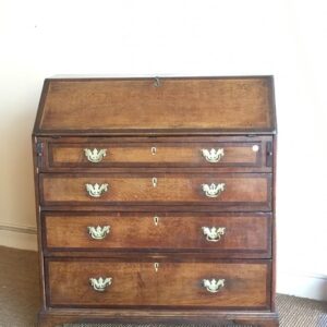 George III English Country oak writing bureau