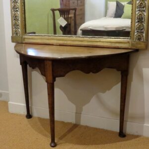 19th Century and later English country Oak demilune side table