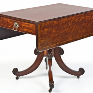 An outstanding Regency plum pudding mahogany rectangular drop-side table - AA1365