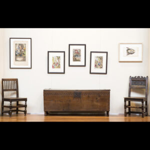 A mid 17th Century English oak six plank coffer - AA1663