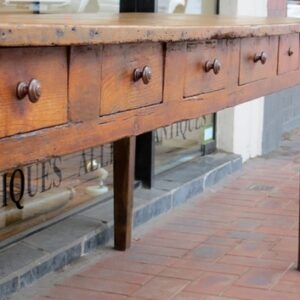 An unusual mid 19th Century French oak and pine farmhouse utility table - AA1803