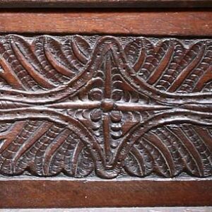 17th Century English oak beautifully carved coffer - UK1144
