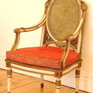 Decorative 19th Century French painted fauteuil