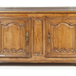 A well faded 18th Century French oak low buffet - AA1929