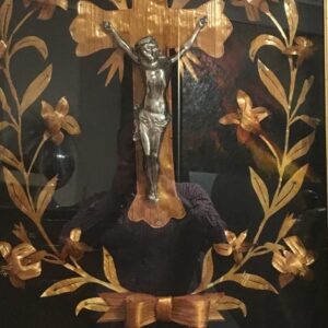 A Decorative 20th Century French Framed Jesus on Cross