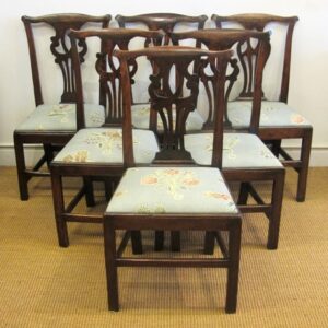 A rare set of six last quarter 18th Century English country elm and ash dining chairs - AA0679a