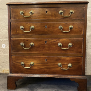 Georgian Style English Faded Figured Mahogany Miniature Chest/Bedside Table.