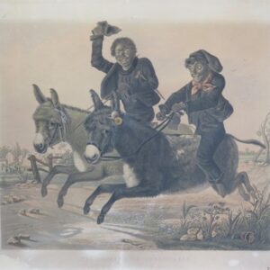 'The Donkey - Ster Sweepstakes' Engraving by Charles Hunt 1852