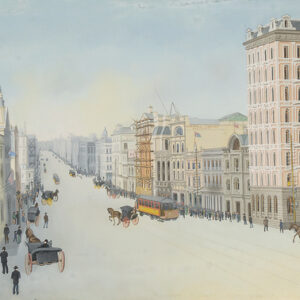 A rare Viu Collins - 19th Century guache/watercolour Italian rendition of Collins Street Melbourne