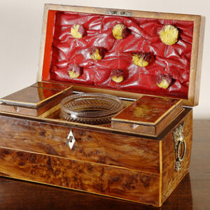 A Rare Regency Yew Wood Tea Caddy