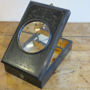 19th Century English ebony and satinwood folding magnifying lens of large proportions - AA1953