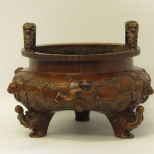 A large 19th Century style Chinese bronze footed bowl