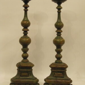 Decorative pair of late 17th - 18th Century Spanish painted torcheres