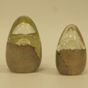 A pair of 20th Century European art glass paper weights