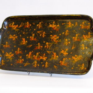An early 20th Century Iranian lacquered paper mache tray