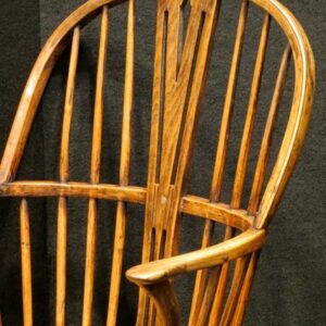 19th Century English ash double bow Windsor arm chair - AA1850