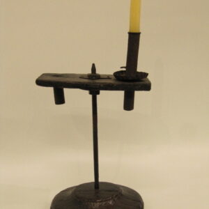 17th English oak and iron candle holder