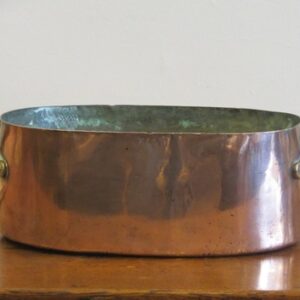 Large copper and brass poaching pan