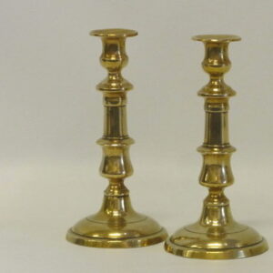 19th Century pair of brass candlesticks