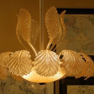 Early 20th Century Italian Murano style pink glass chandelier - AA1894