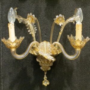 A pair of mid 20th Century Italian Murano style glass wall sconces - AA1847