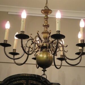 A  decorative small Flemish 19th Century style bronze electrolier