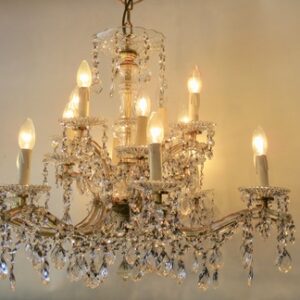 A Beautiful First Half 20th Century Italian 16 Branch - Two Tier Crystal Chandelier
