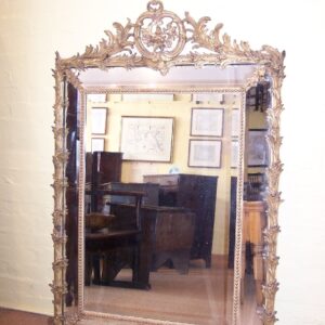 19th Century French gilt cushion wall mirror