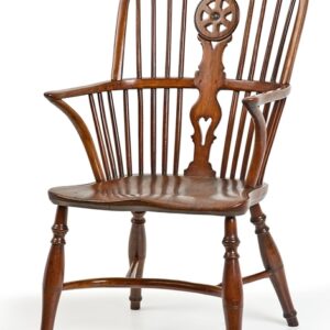 Early 19th Century English fruitwood double bow elbow chair - AA1410