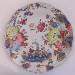 18th Century Chinese famille rose tobacco leaf decorative plate