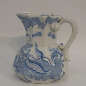 Large 19th Century blue & white Masons dragon pattern jug - CMA510