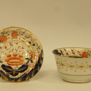 A 19th Century English porcelain slops bowl and under plate