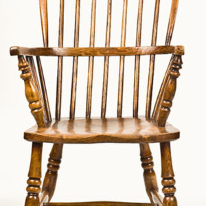 19th Century English Fruitwood, Ash & Elm Stickback Windsor Armchair - AA1307A
