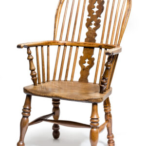 Rare early 19th Century English Yew Wood and Elm Windsor Arm Chair AA2067