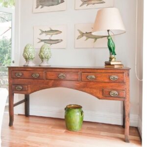 18th Century English oak country Hepplewhite dresser base of small proportions - AA1857