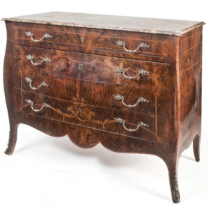 Stunning late 19th Century French book-matched figured walnut and beautifully inlaid commode - AA1942