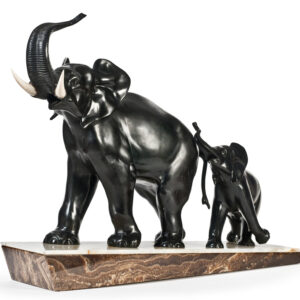 First half of 20th Century French Bronze of Elephants
