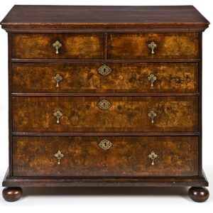 George II English Country Walnut on Deal Chest of Drawers