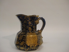 Large 19th Century Masons cobalt blue & gilt jug with hydra handle - Image 2