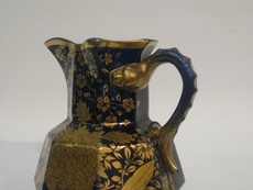 Large 19th Century Masons cobalt blue & gilt jug with hydra handle - Image 5