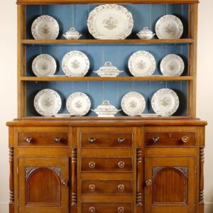 19th Century English oak and mahogany breakfront dresser 'Anglesey'.