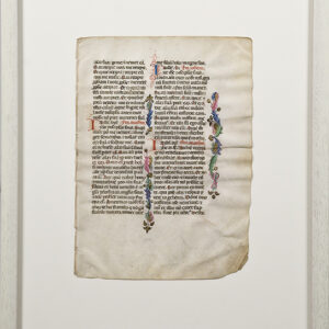16th Century antiphonal sheet of handwrittten text with later embellishments - 1650