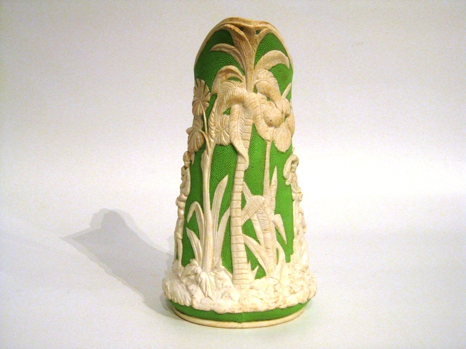 19th Century English Wedgewood style relief moulded green and white stoneware jug - AA1190 - Image 8