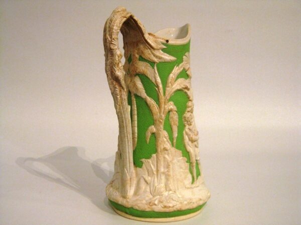 19th Century English Wedgewood style relief moulded green and white stoneware jug - AA1190 - Image 7