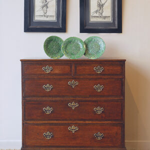 George III country oak and mahogany cross banded chest of drawers