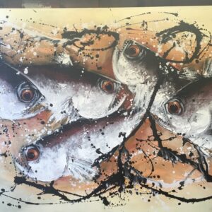 'The Hungry Piranha' on Canvas