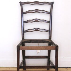 George III country oak and fruitwood shaped ladder back chair - AA1360