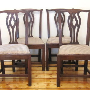 Four country English Chippendale oak chairs - AA1657