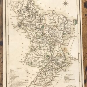 Early 19th Century Map Engraving of Derbyshire 1805