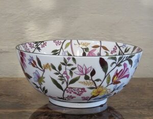 An unusual decorative floral painted bowl.